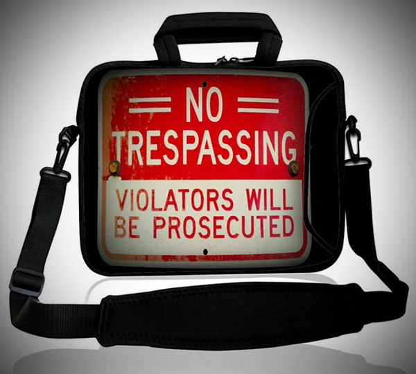 No Trespassing Laptop Bag