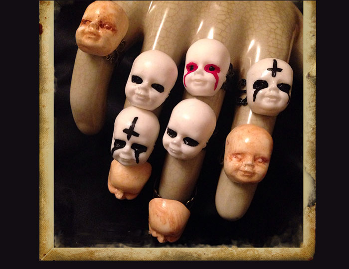 Creepy Dolls Head Rings