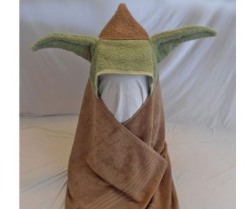 Yoda Inspired Hooded Bath Towel