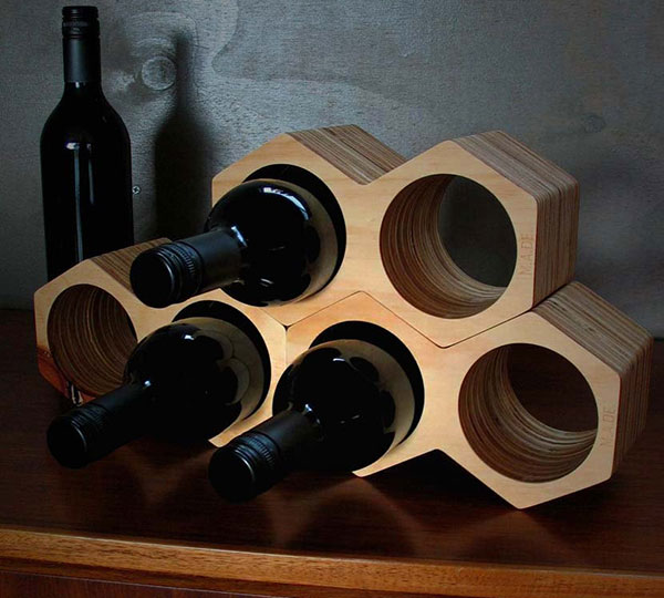 Geometric Honeycomb Wine Holder