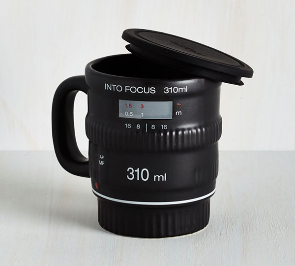 Quirky Camera Lense Pour and Shoot Mug