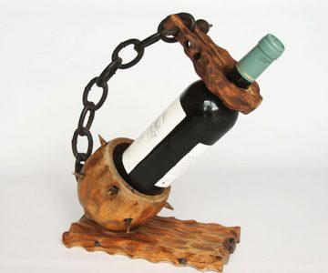 Wooden Mace Wine Holder