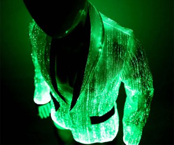 Glow in the Dark Jacket with Fiber Optic Lights