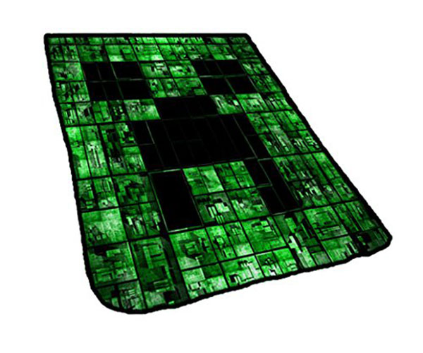 Minecraft Creeper Face Matrix Blanket