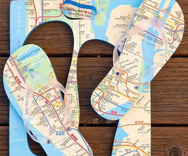 NYC Map Flip Flops