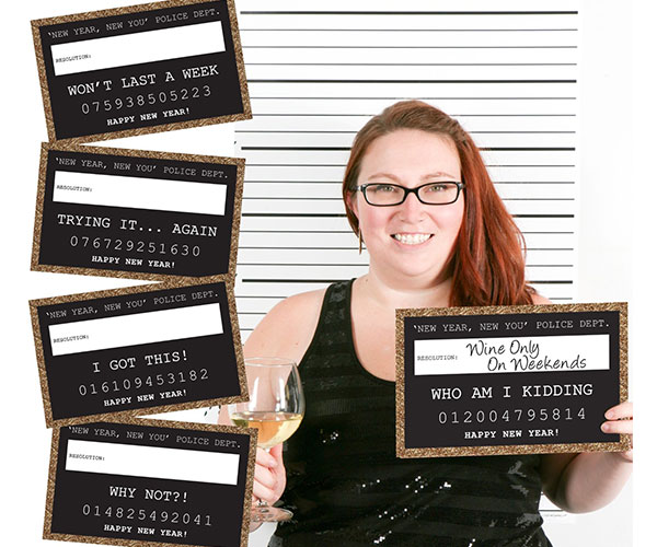 New Years Resolutions Photo Booth Party Mug Shots