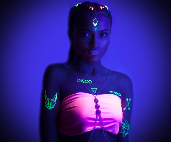Disco Glow in The Dark UV Tattoos