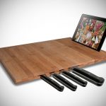 Bamboo Cutting Board with iPad Stand