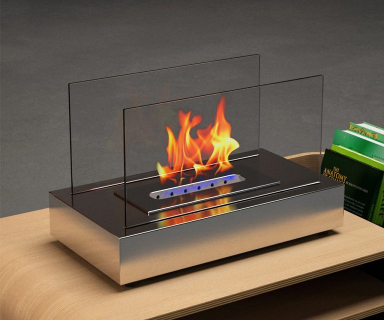Moda Flame Stainless Steel Table Top Fireplace