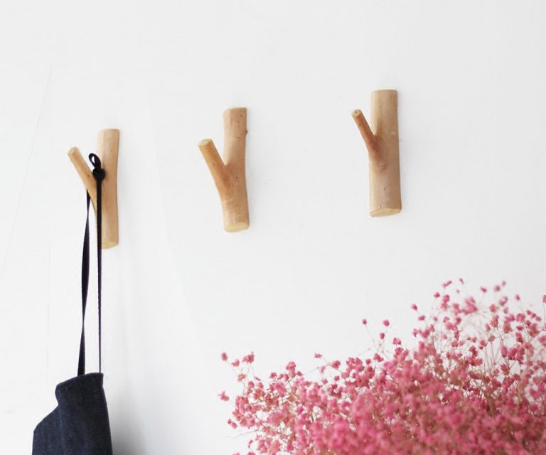 Adhesive Wood Branch Hooks