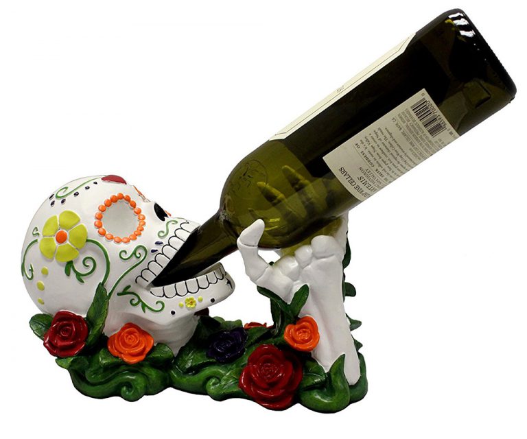Dead Sugar Skull Wine Holder