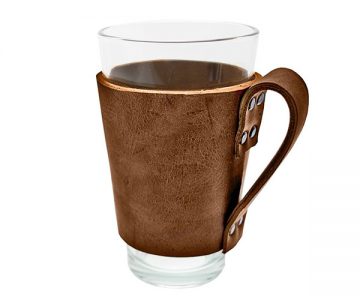 Leather Pint Sleeve Holder with Handle