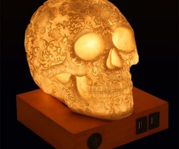 Day Of The Dead Floral Skull Lamp