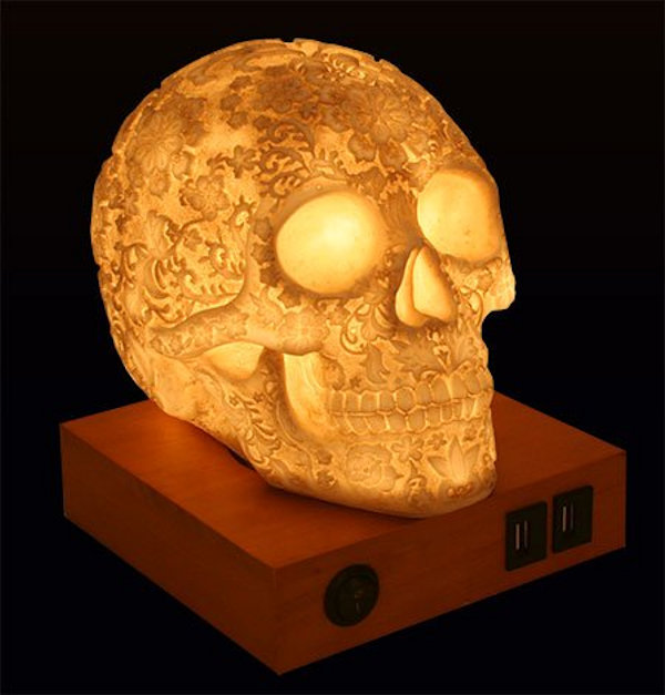 Day Of The Dead Floral Skull Lamp