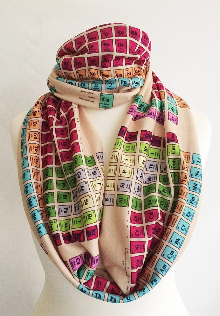 Nerdy Chemistry Periodic Table Scarf