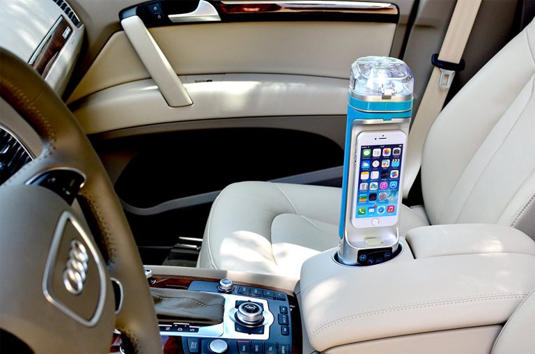 All-in-One Phone Bottle - Bluetooth Speaker, Powerbank, PhoneDock