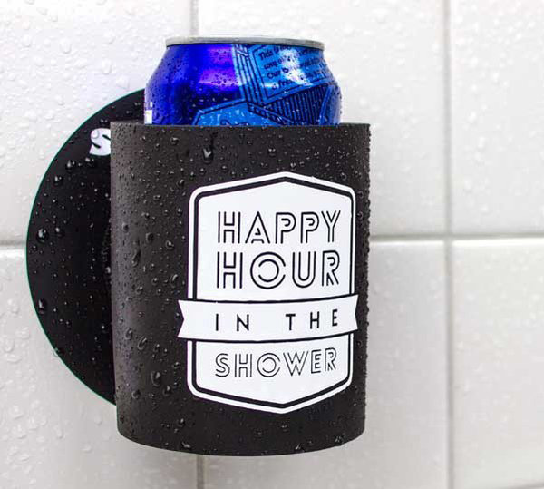 Happy Hour in the Shower is a shower beer Holder