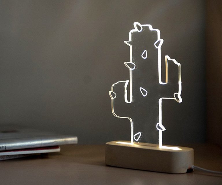 Concrete Cactus Lamp